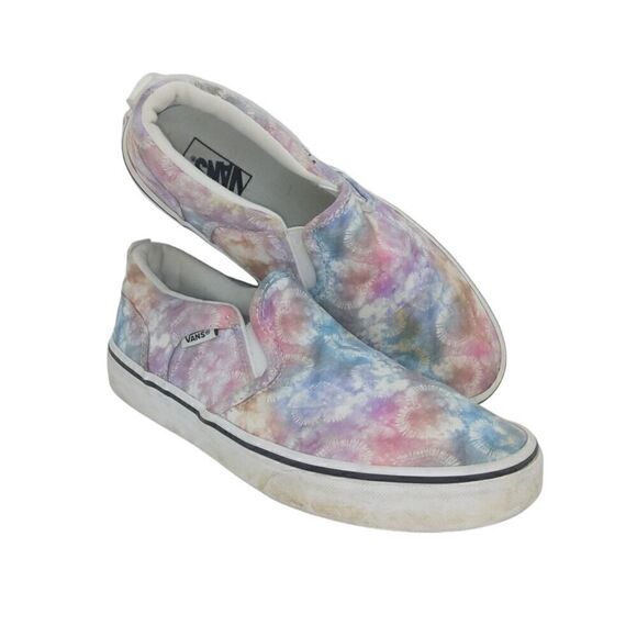 VANS Pastel Tie Dye Womens Pre-owned Slip On Sneakers - sz. 5 - Picture 1 of 6